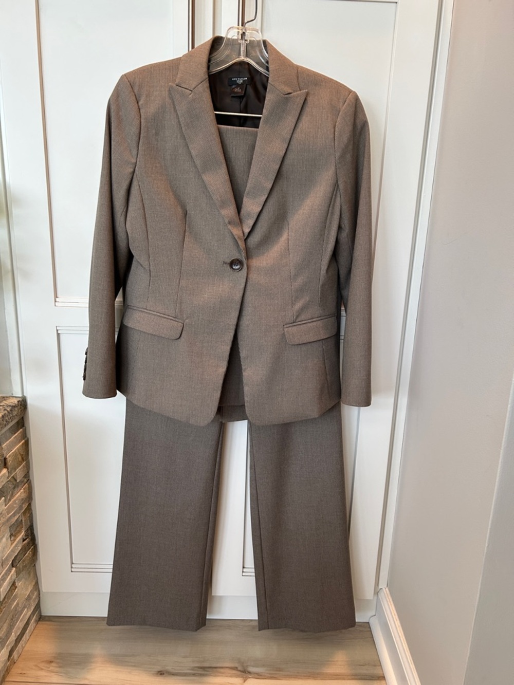 Ann Taylor Brown Women's Three-Piece Blazer, skirt & Trousers Suit